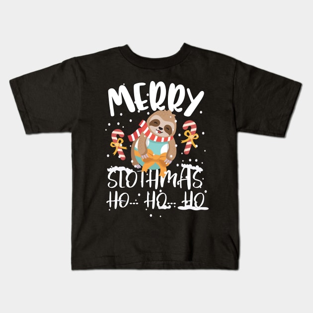 Merry Slothmas Kids T-Shirt by alcoshirts